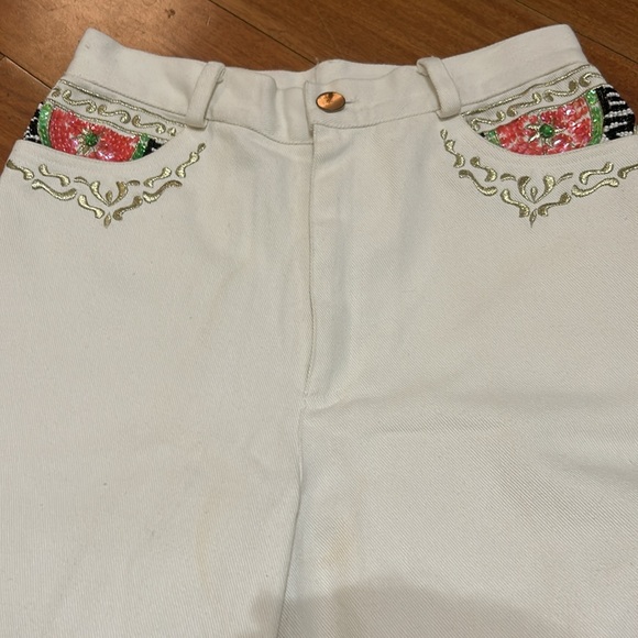 capriccio Denim - Vintage Capriccio Decorated Pocket Jeans 90s Retro Beading and sequins